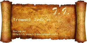 Tremmel Iván névjegykártya